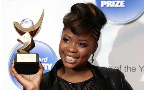 Speech Debelle wins the Mercury Prize "Ms Debelle" holding her posh new doorstop
