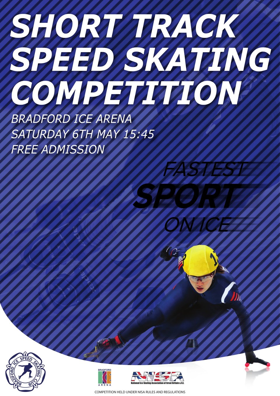 a busy looking flyer featuring a female ice skater