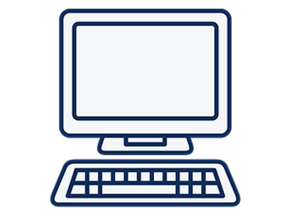 Generic line drawing of a computer